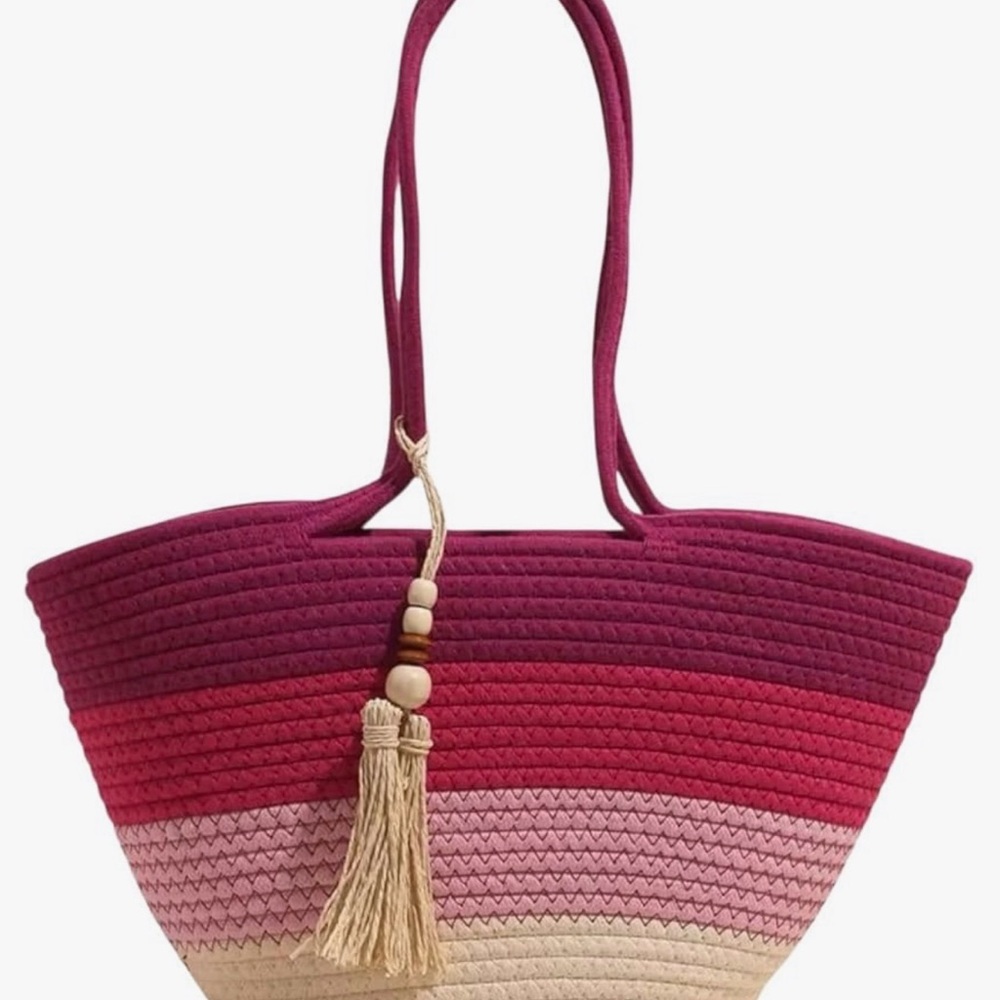 Elegant Pink and Cream Shoulder Bag